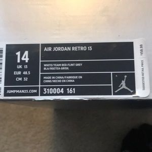 Jordan’s retro 13 size 14 very good condition